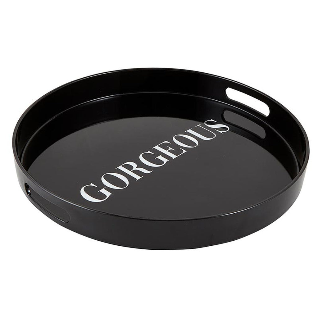 Gorgeous Round Black Bar Tray | Serving Tray with Handles | 13.5" Diameter by The Bullish Store