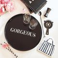 Gorgeous Round Black Bar Tray | Serving Tray with Handles | 13.5" Diameter by The Bullish Store