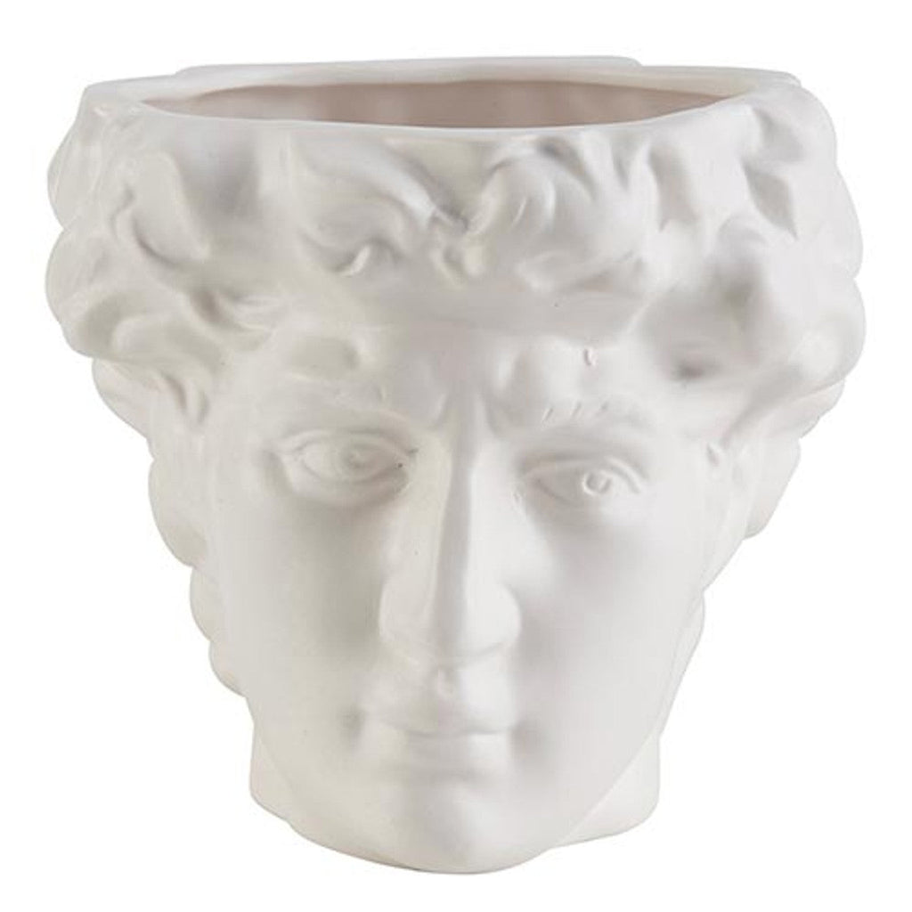 Greek Face Planter Statue | Home Office Table Top Decor Roman Figure | 6.5" x 6" by The Bullish Store