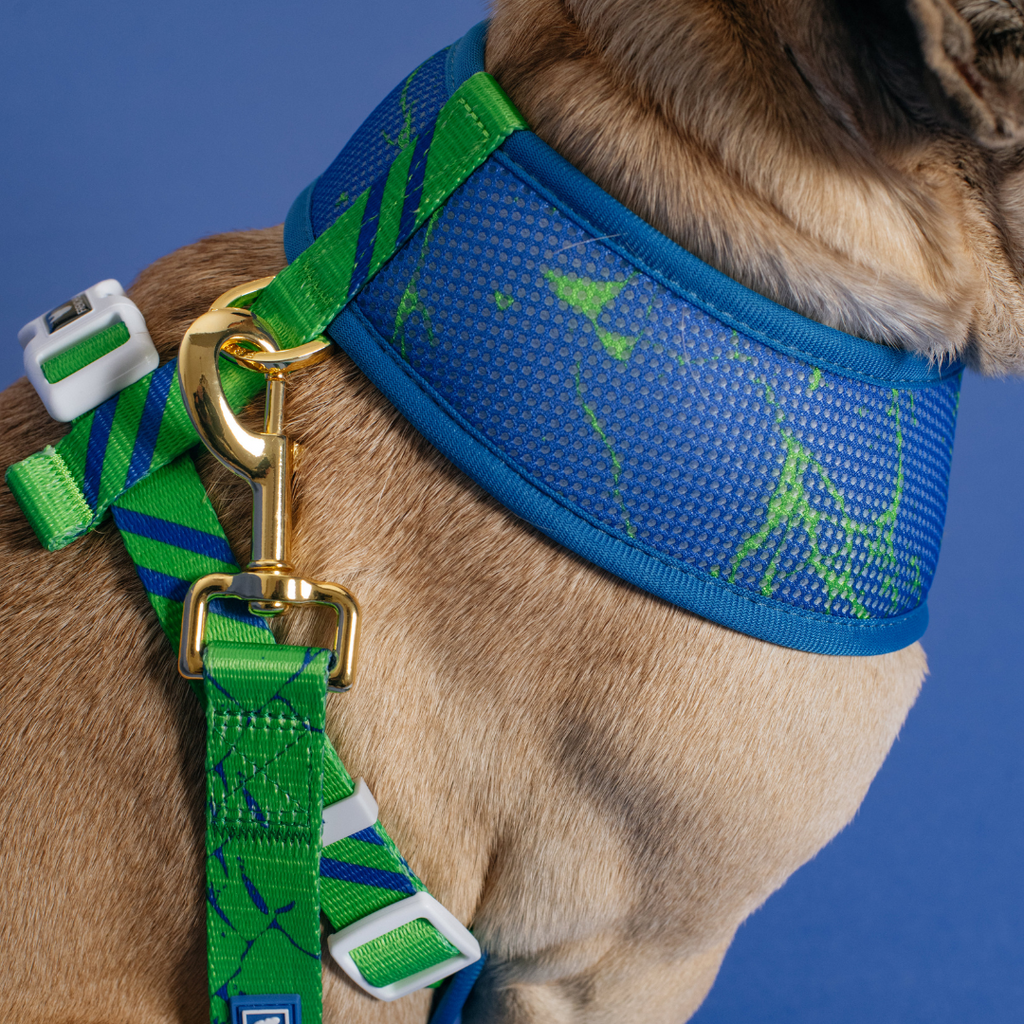 Frenchie Duo Reversible Harness - Green Marble by Frenchie Bulldog
