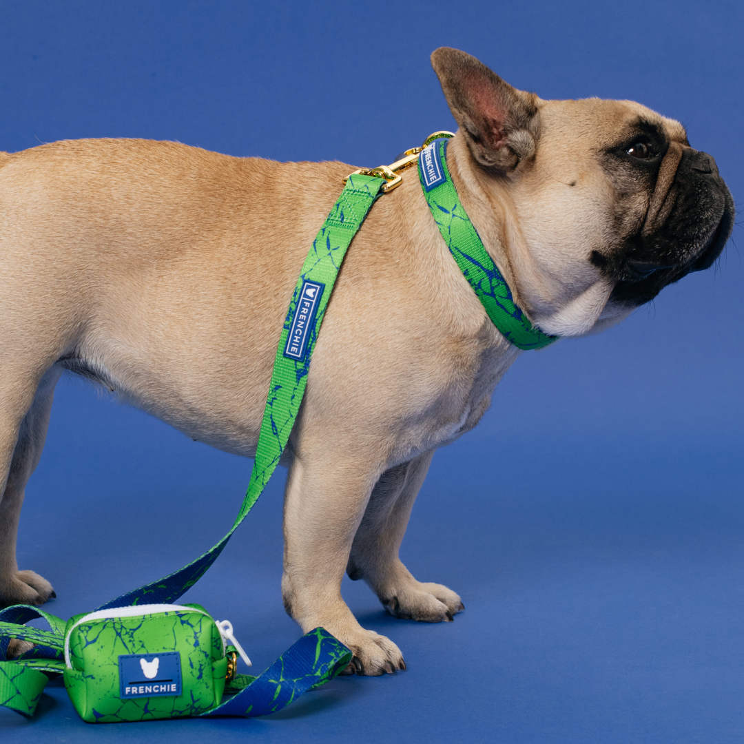 Frenchie Poo Bag Holder - Green Marble by Frenchie Bulldog