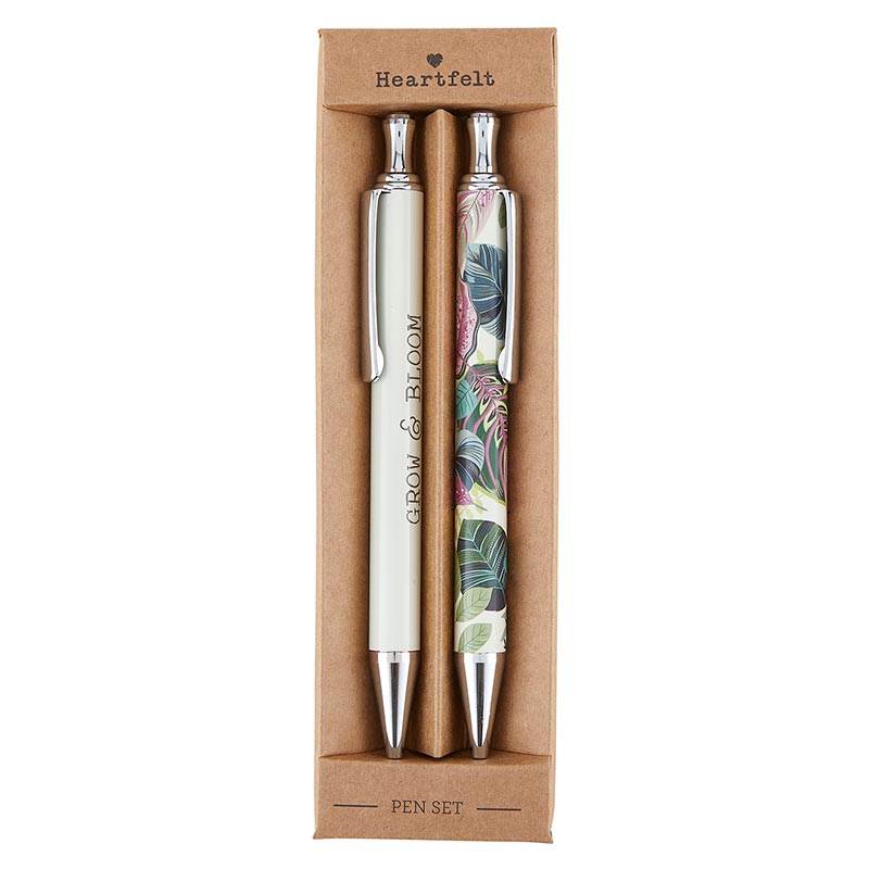 Grow & Bloom Pen Set of 2 | Giftable Pens in Box | Refillable by The Bullish Store
