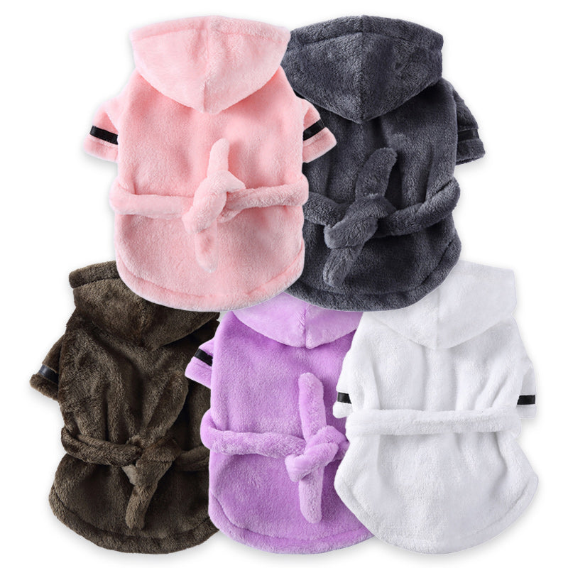 Luxury Soft Pet Dog Puppy Hooded Bathrobe by Furr Baby Gifts