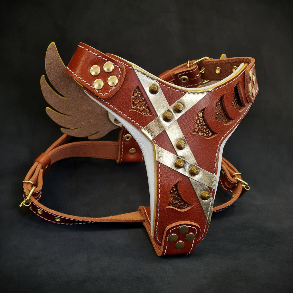 The "Hermes" leather harness - Small to Medium Size by Bestia Dog Gear