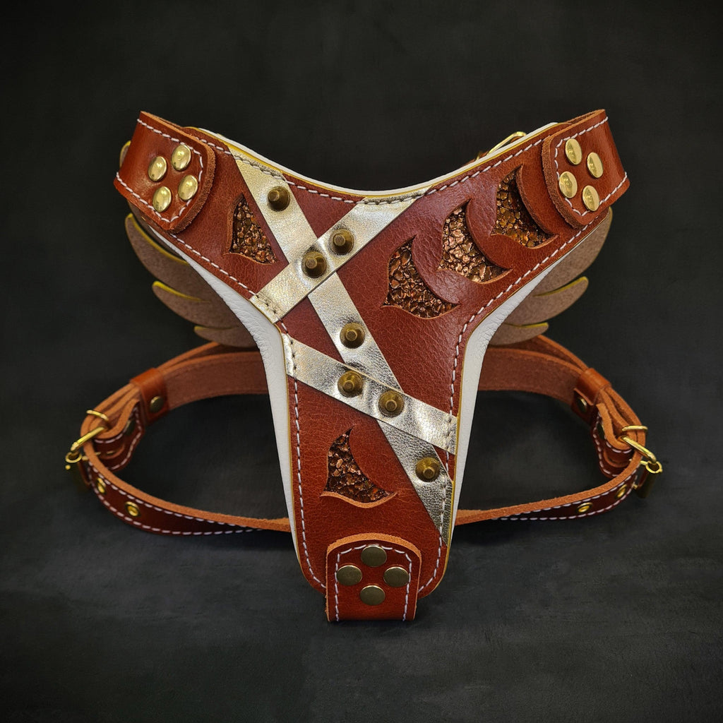 The "Hermes" leather harness - Small to Medium Size by Bestia Dog Gear