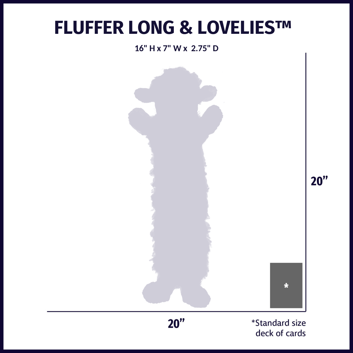 Louise Lamb Fluffer Long & Lovelie™ Durable Plush Dog Toy by HuggleHounds