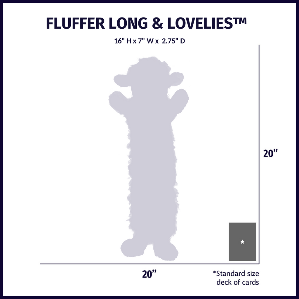 Penelope Pig Fluffer Long & Lovelie™ Durable Plush Dog Toy by HuggleHounds