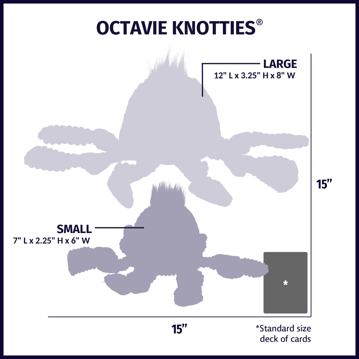 Octavie Octopus Knottie® Plush Dog Toy by HuggleHounds