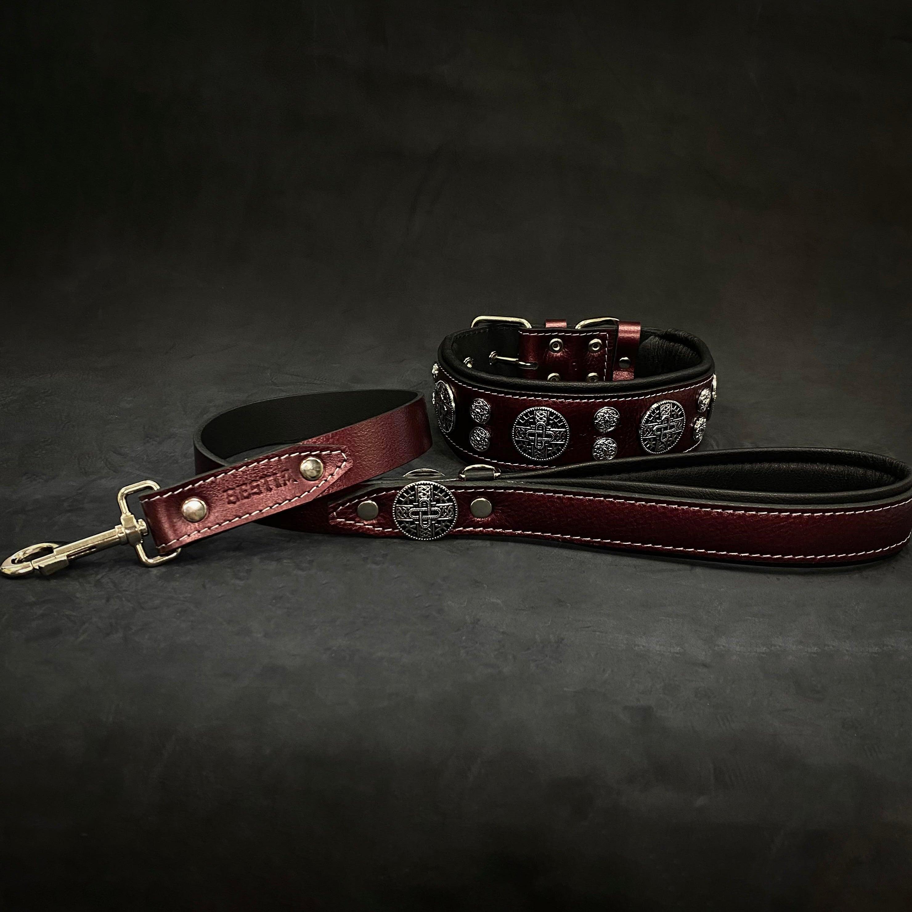 The "Hektor" Burgundy Collar LIMITED by Bestia Dog Gear