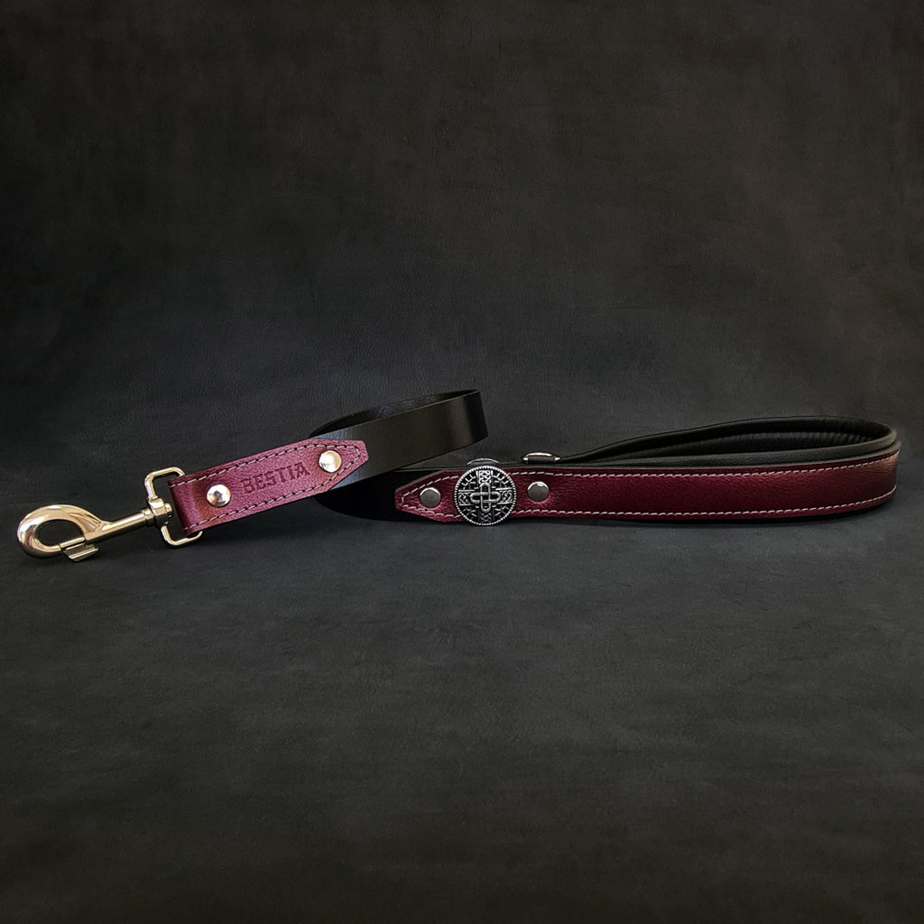 The "Hektor" Burgundy dog leash-LIMITED by Bestia Dog Gear