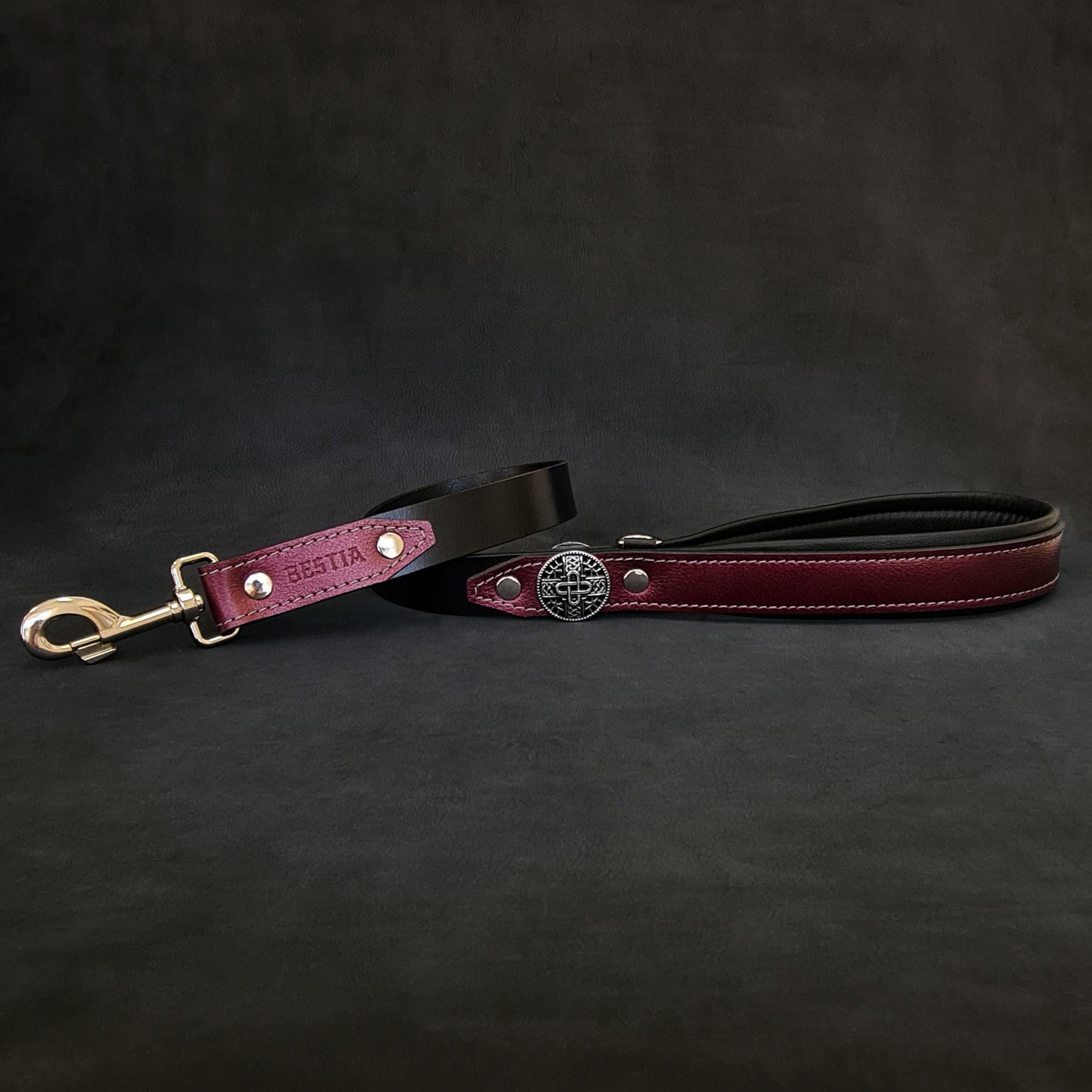 The "Hektor" Burgundy dog leash-LIMITED by Bestia Dog Gear