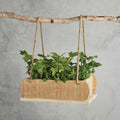 Hanging Wood Planter with Twine Rope Hanging Loops | 12"L x 7"W x 4"H by The Bullish Store
