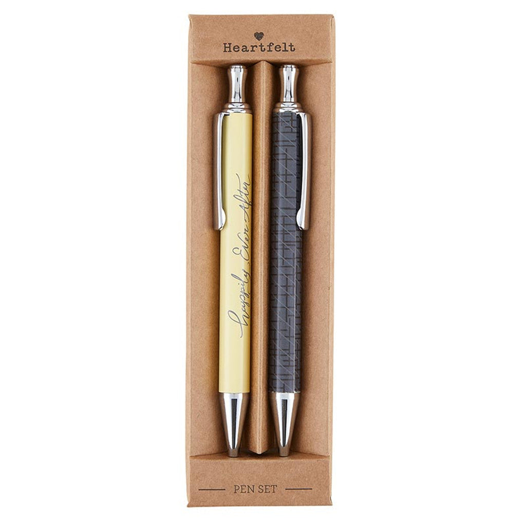 Happily Every After Pen Set | Set of 2 Giftable Wedding Pens in Box | Refillable by The Bullish Store