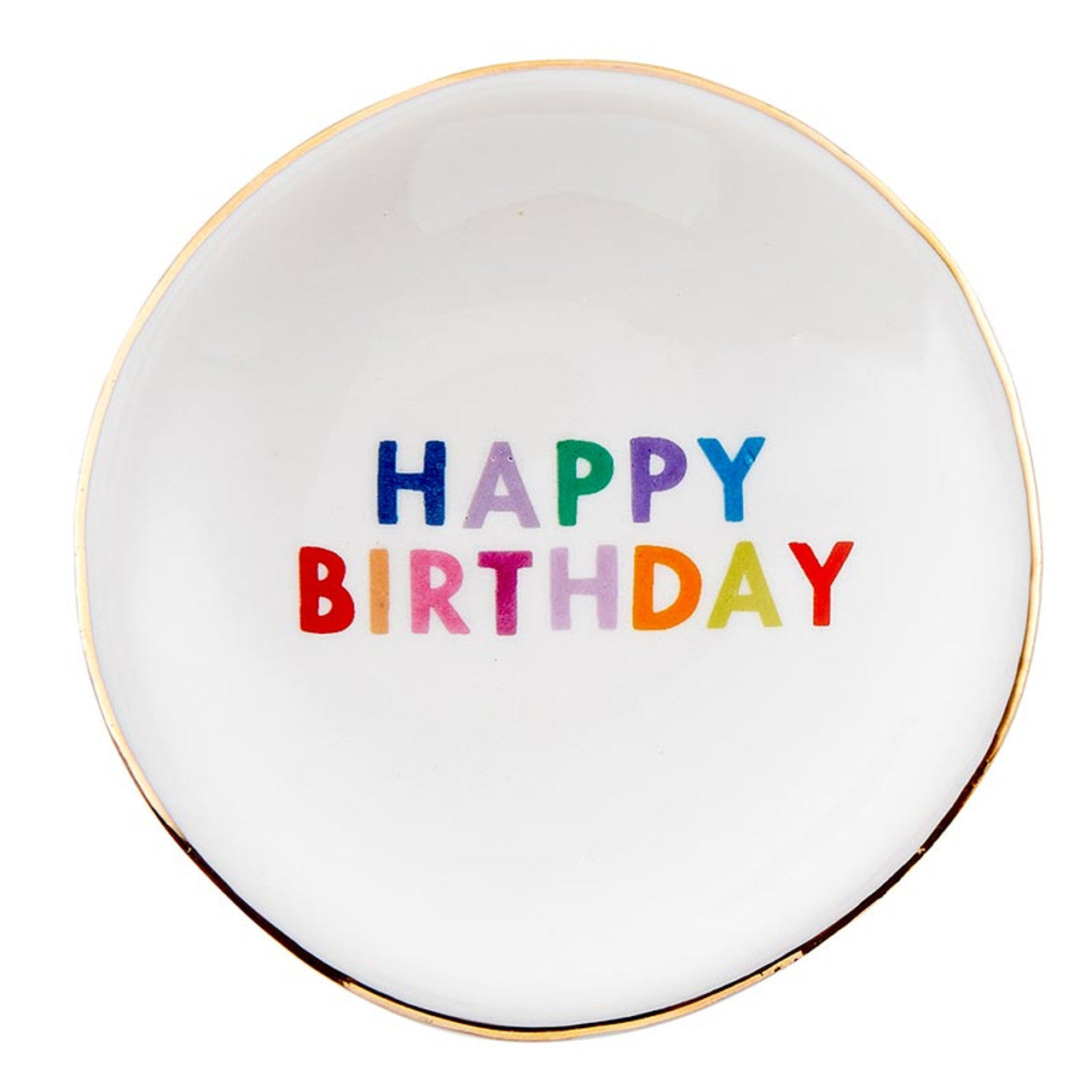 Happy Birthday Trinket Tray & Earring Set | Ceramic Dish Tray and Jewelry Gem Stones Earring Gift Set | Gift for Her by The Bullish Store
