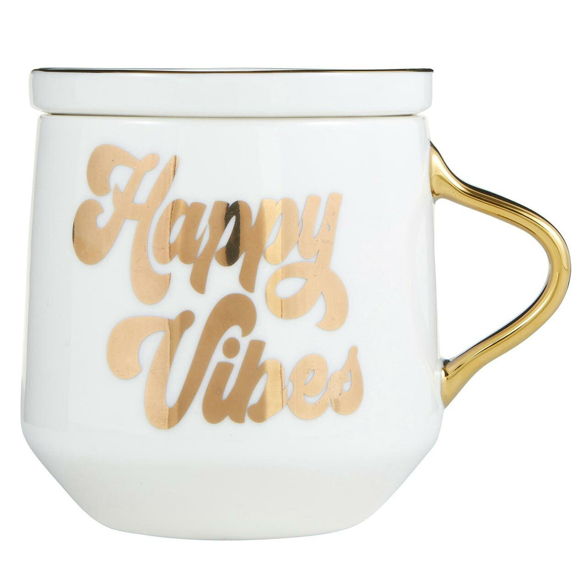 Happy Vibes Coaster Mug and Cocktail Napkin Bundle | Giftable Drinkware Set by The Bullish Store