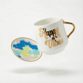 Happy Vibes Mug & Coaster Lid in Groovy Tie-Dye by The Bullish Store