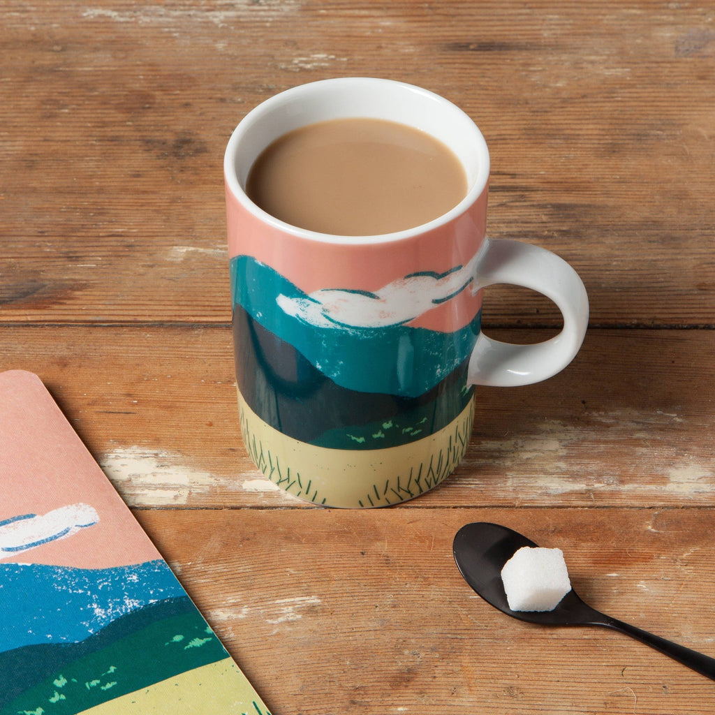 Haven Tall Ceramic Mug | Small Loop Handle Coffee Tea Cup | 14 oz by The Bullish Store