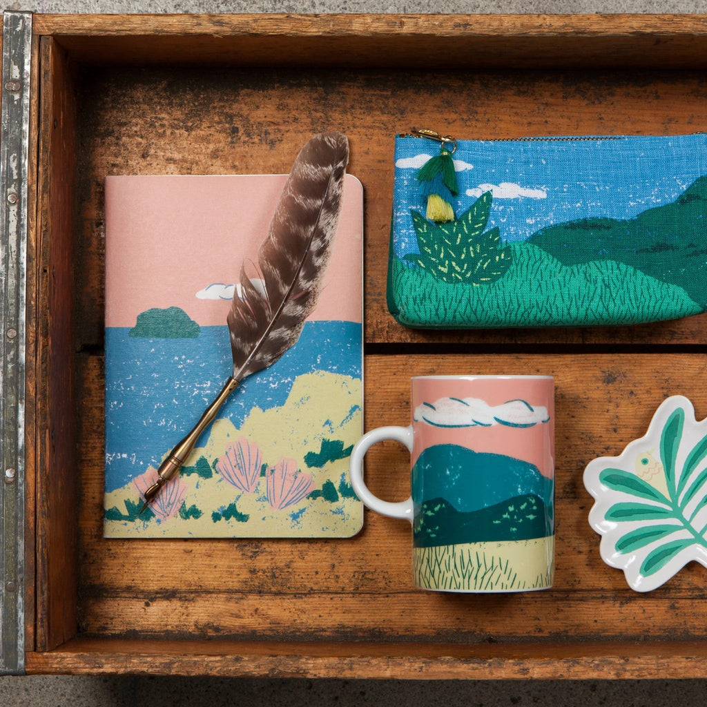 Haven Tall Ceramic Mug | Small Loop Handle Coffee Tea Cup | 14 oz by The Bullish Store