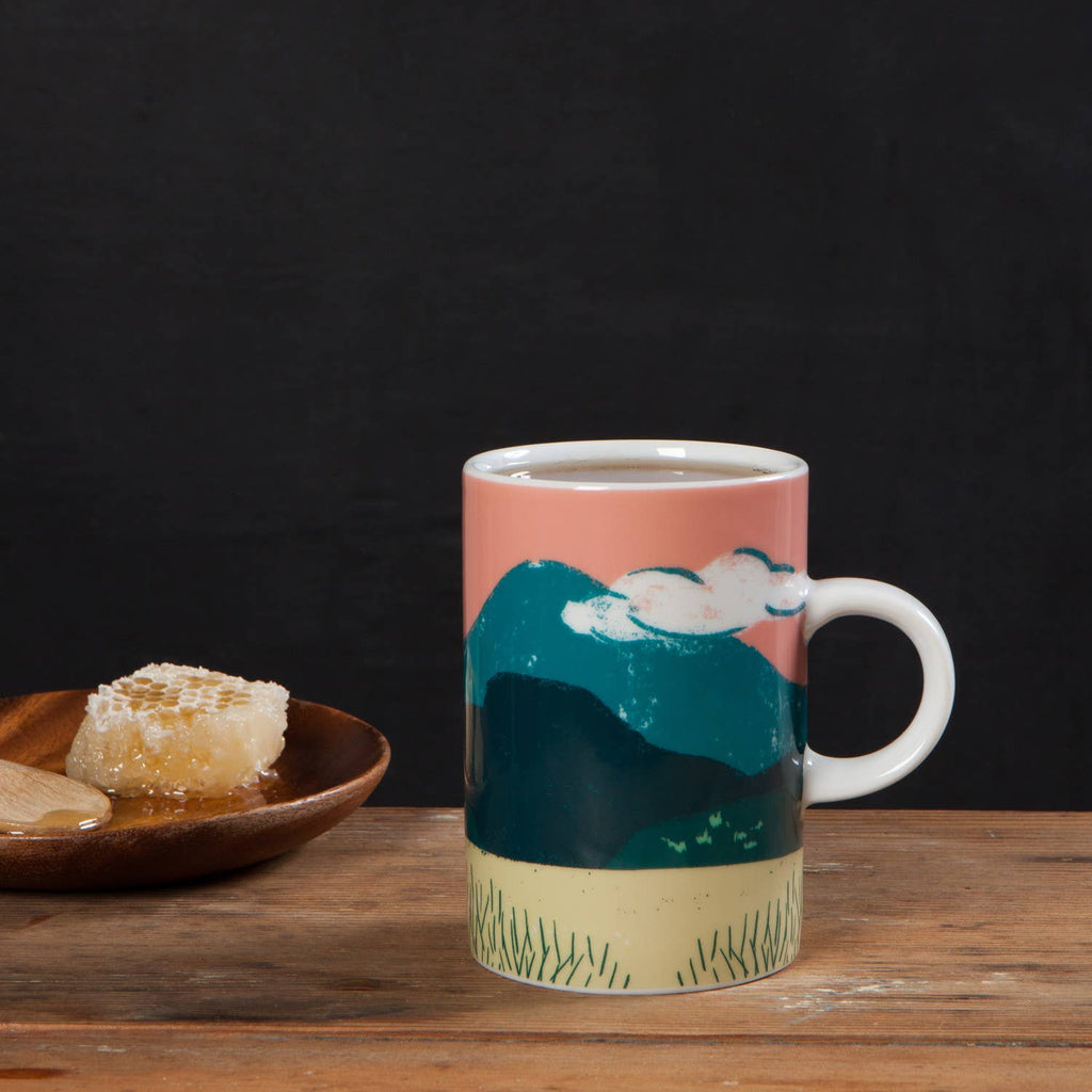 Haven Tall Ceramic Mug | Small Loop Handle Coffee Tea Cup | 14 oz by The Bullish Store