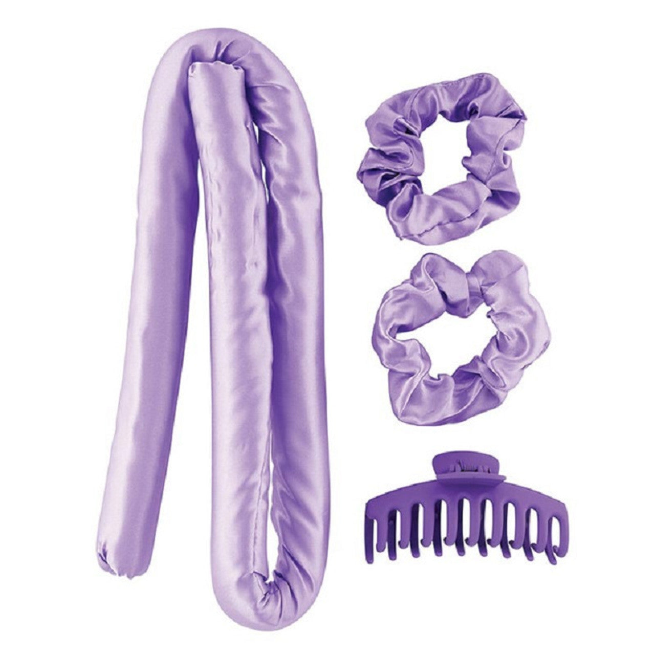 Heatless Roller Set in Purple | 4-Piece Hair Curler Set | Hair Accessories by The Bullish Store