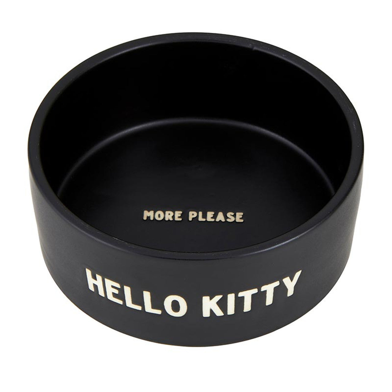 Hello Kitty Ceramic Pet Bowl in Black | Circular Pet Water Food Dish Feeder | 6" by The Bullish Store