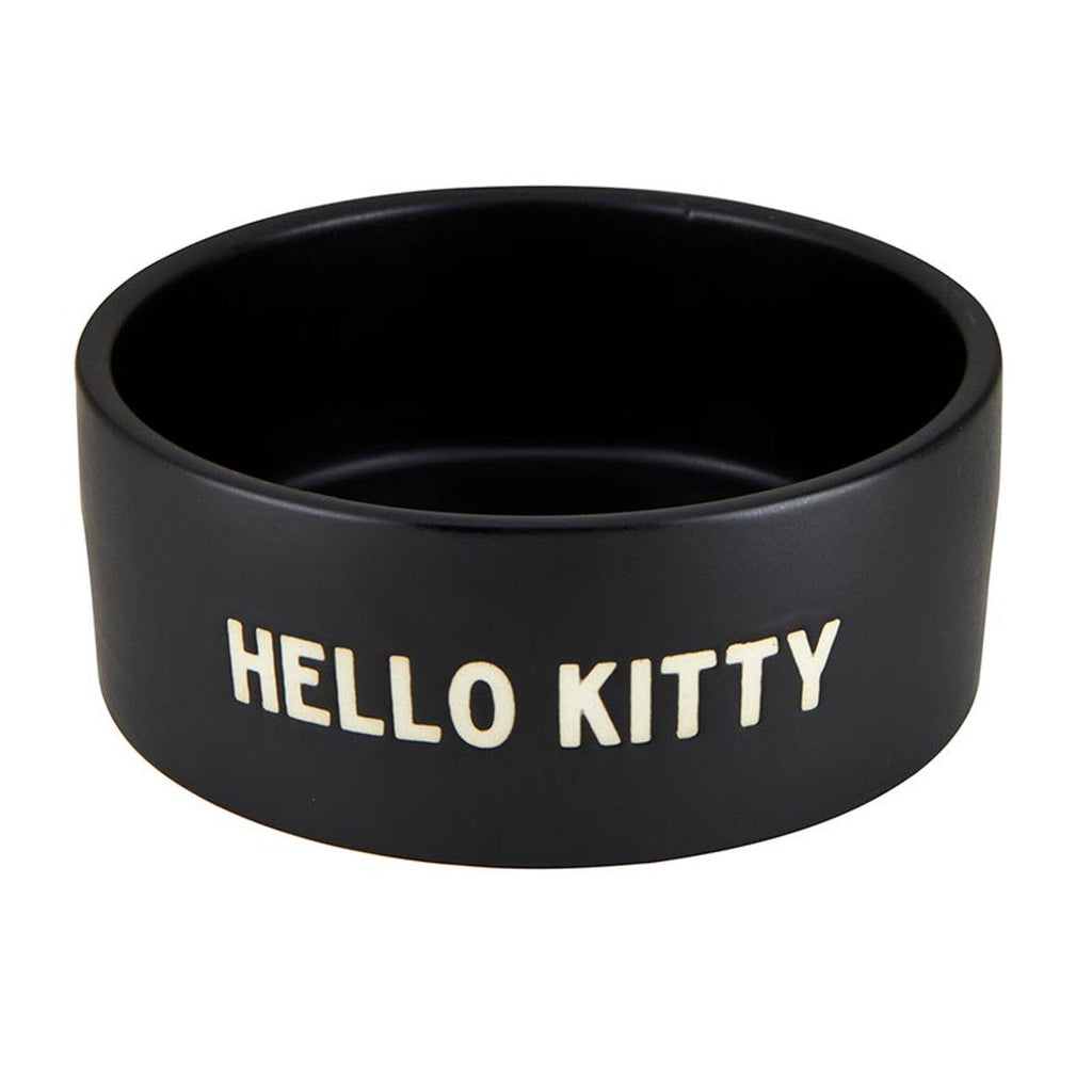 Hello Kitty Ceramic Pet Bowl in Black | Circular Pet Water Food Dish Feeder | 6" by The Bullish Store