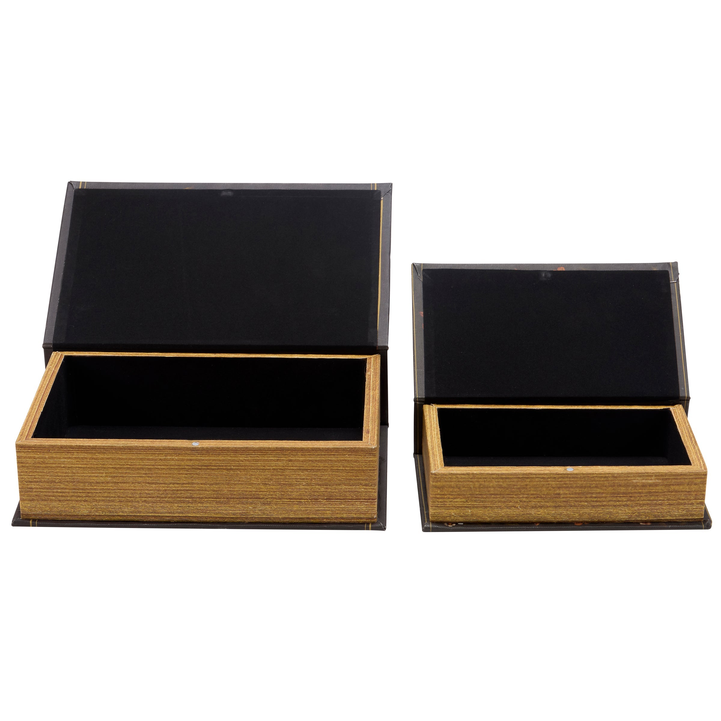 Hidden Garden Book Box Set of 2 | Decorative Vintage Book Mushrooms & Florals Design Storage Organizer by The Bullish Store
