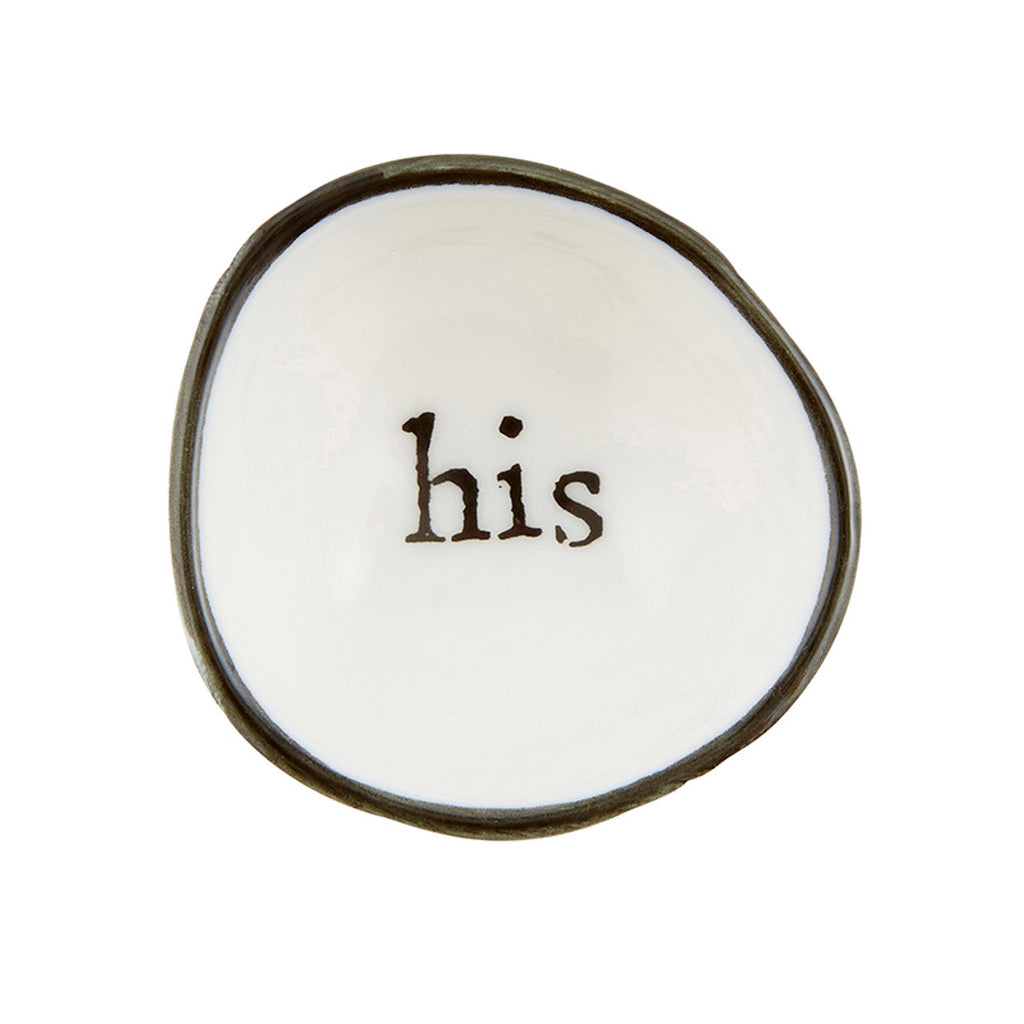 His Ceramic Bowl Ring Dish | Jewelry Tray Holder | Unique Wedding Ring Dish by The Bullish Store