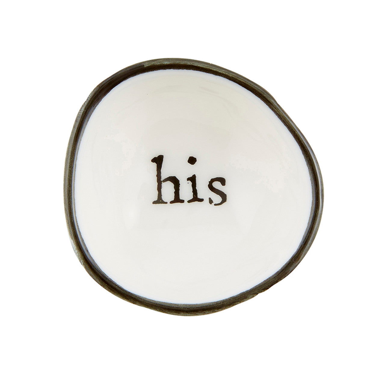 His Ceramic Bowl Ring Dish | Jewelry Tray Holder | Unique Wedding Ring Dish by The Bullish Store