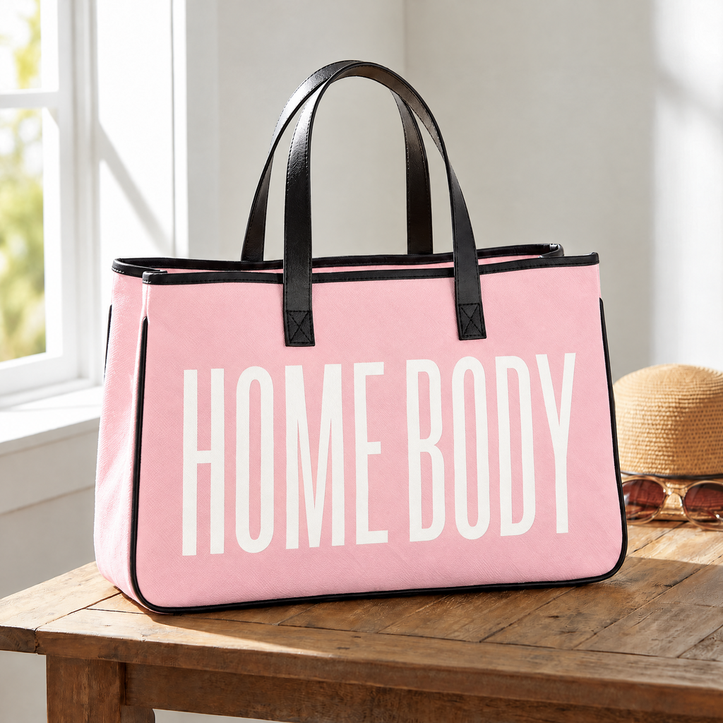 Homebody Large Rectangular Tote Bag | Analog Bag | Genuine Leather Handles by The Bullish Store