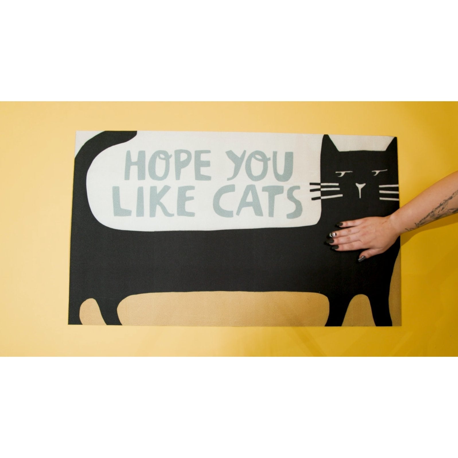 GB x Catnip Crazed Hope You Like Cats Doormat Entryway Indoor/Outdoor Rug | 34" x 20 by The Bullish Store