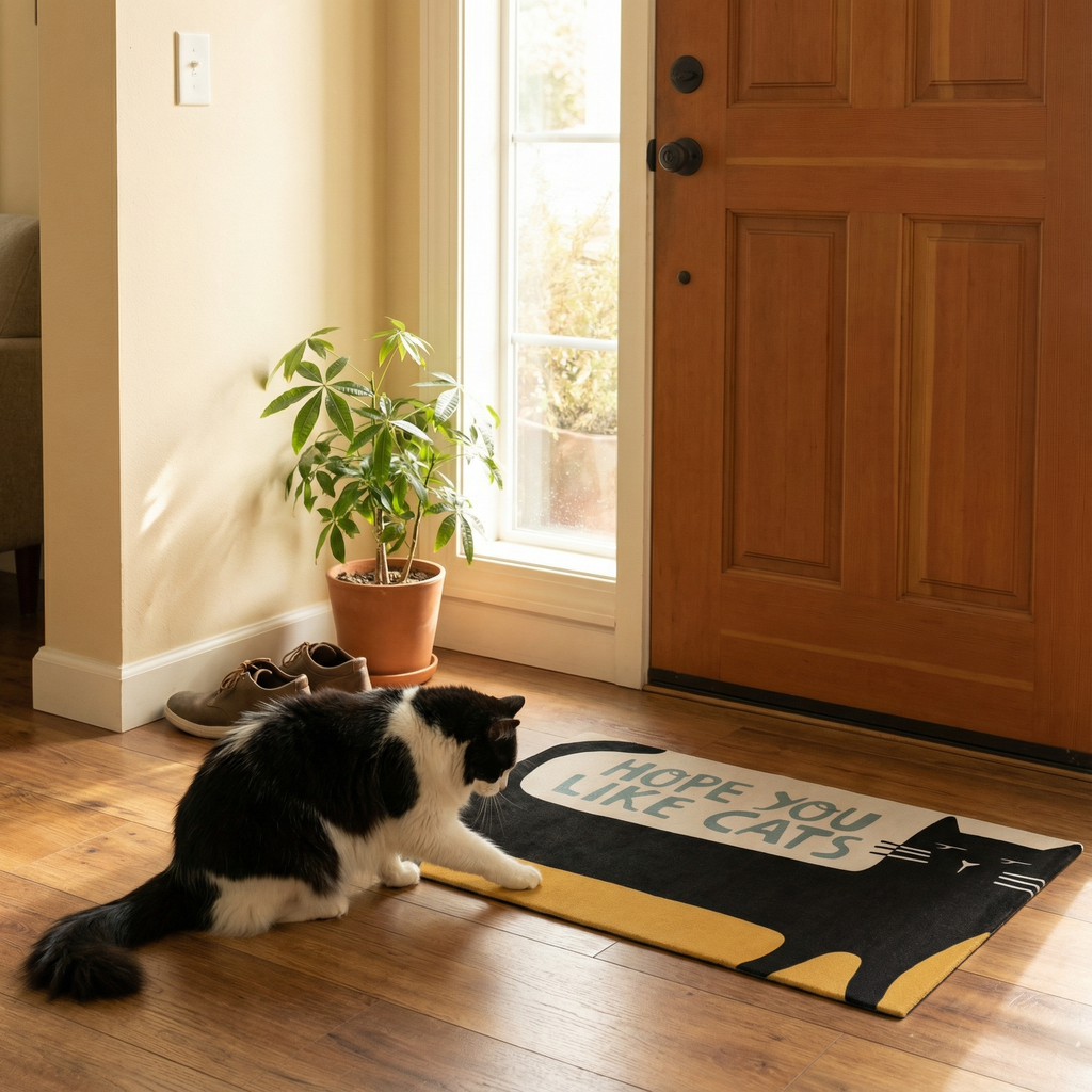 Hope You Like Cats Doormat Entryway Indoor/Outdoor Rug | 34" x 20 | Slip-Resistant Backing by The Bullish Store