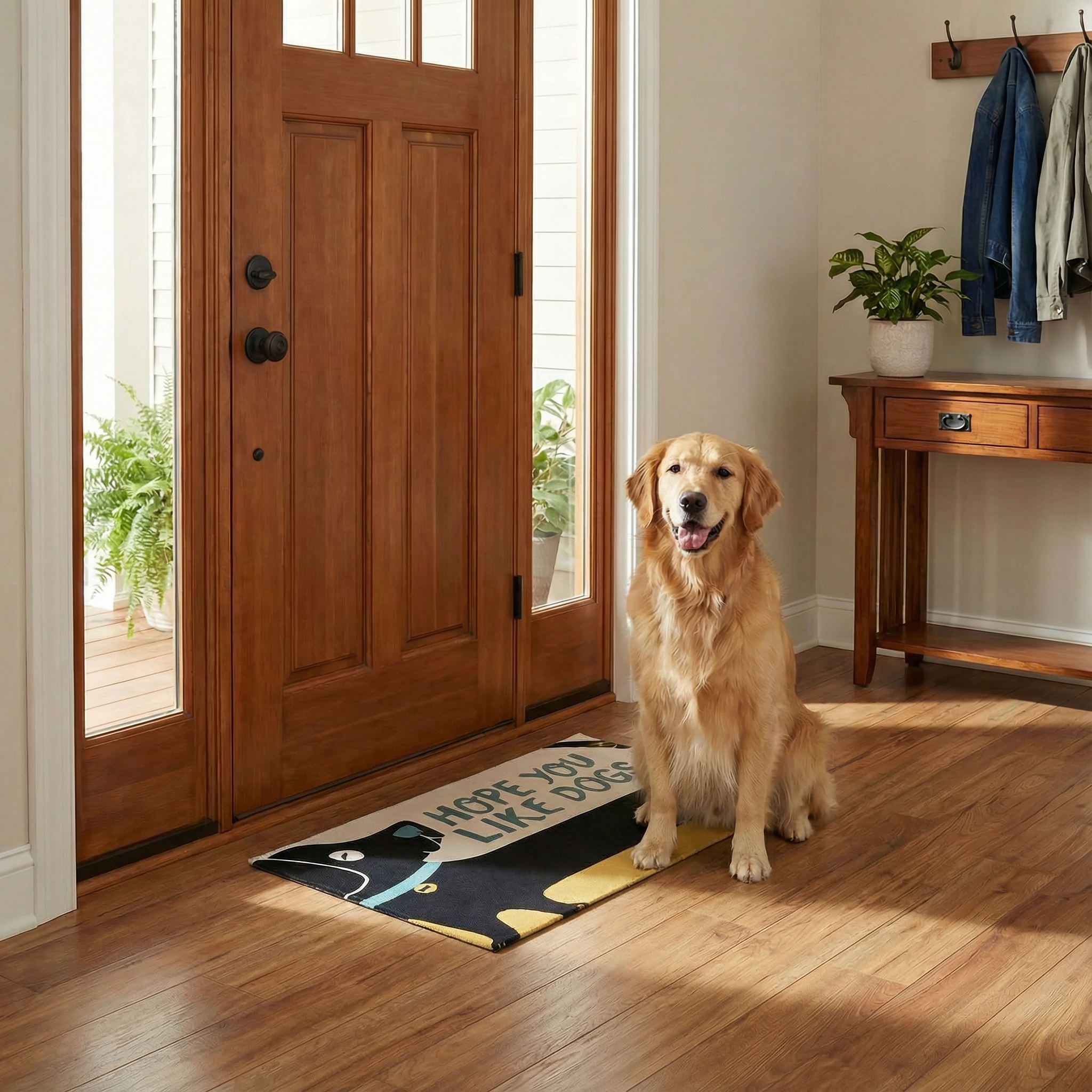 Hope You Like Dogs Entryway Indoor/Outdoor Rug | 34" x 20" | Slip-Resistant Backing by The Bullish Store