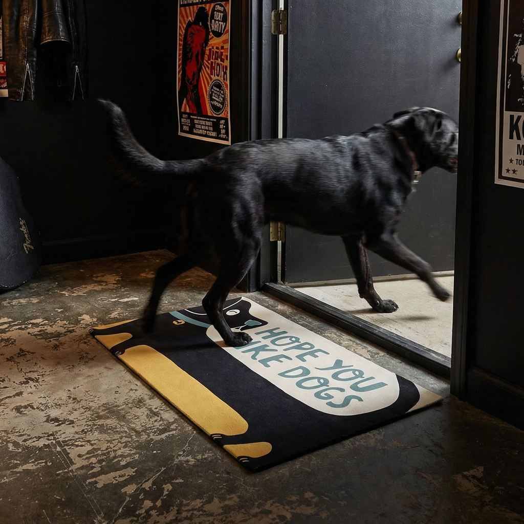 Hope You Like Dogs Entryway Indoor/Outdoor Rug | 34" x 20" | Slip-Resistant Backing by The Bullish Store