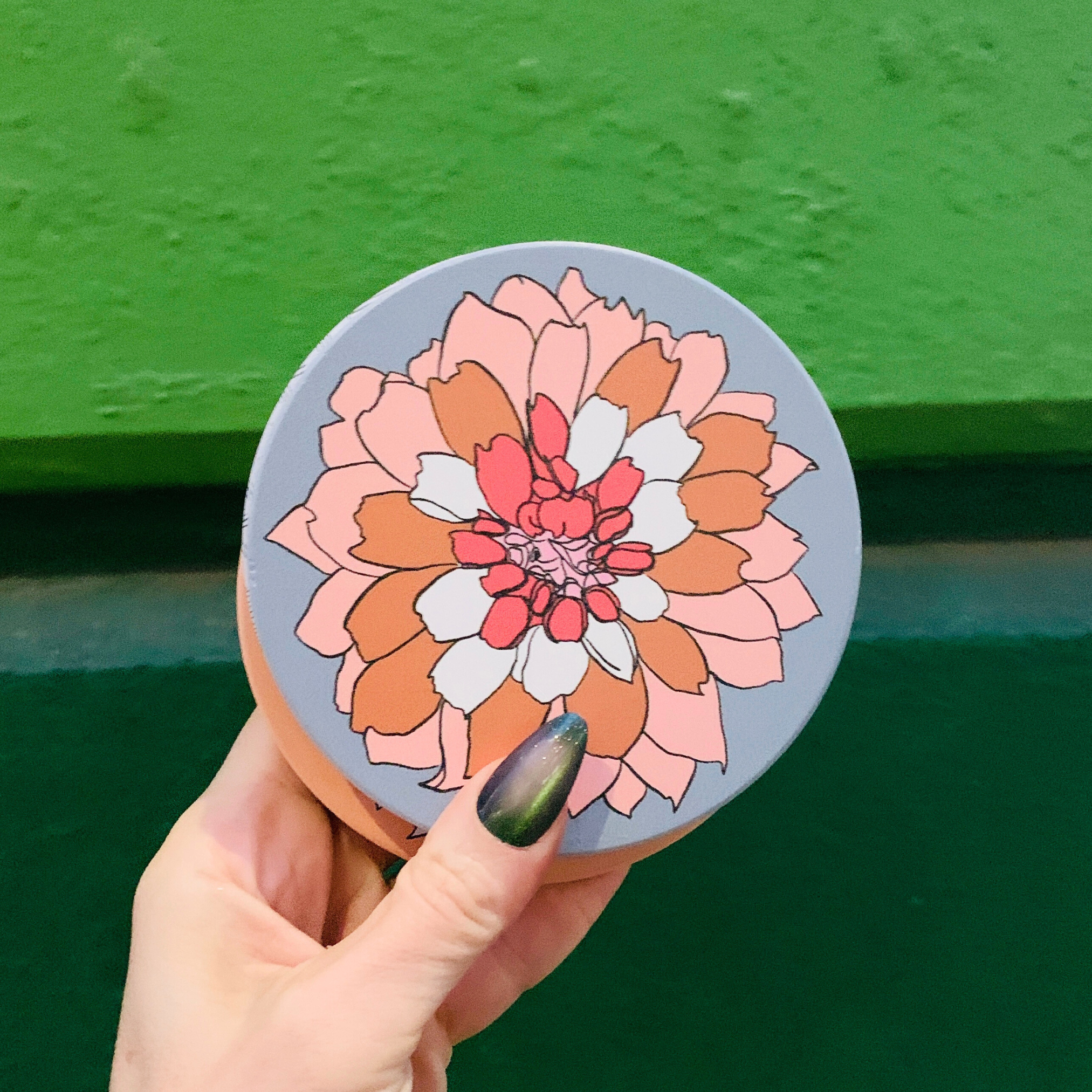 Houndstooth & Flower Ceramic Coaster Set of 4 by The Bullish Store