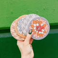 Houndstooth & Flower Ceramic Coaster Set of 4 by The Bullish Store