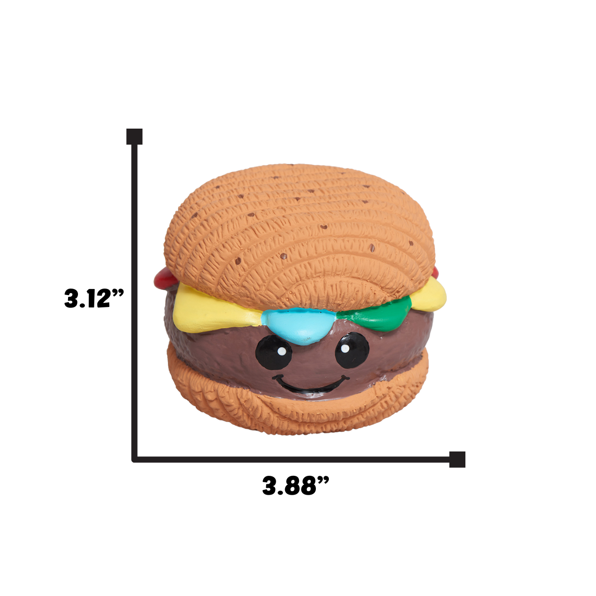 Big Buns Foodies Hamburger Ruff-Tex® Latex Ball Dog Toy by HuggleHounds