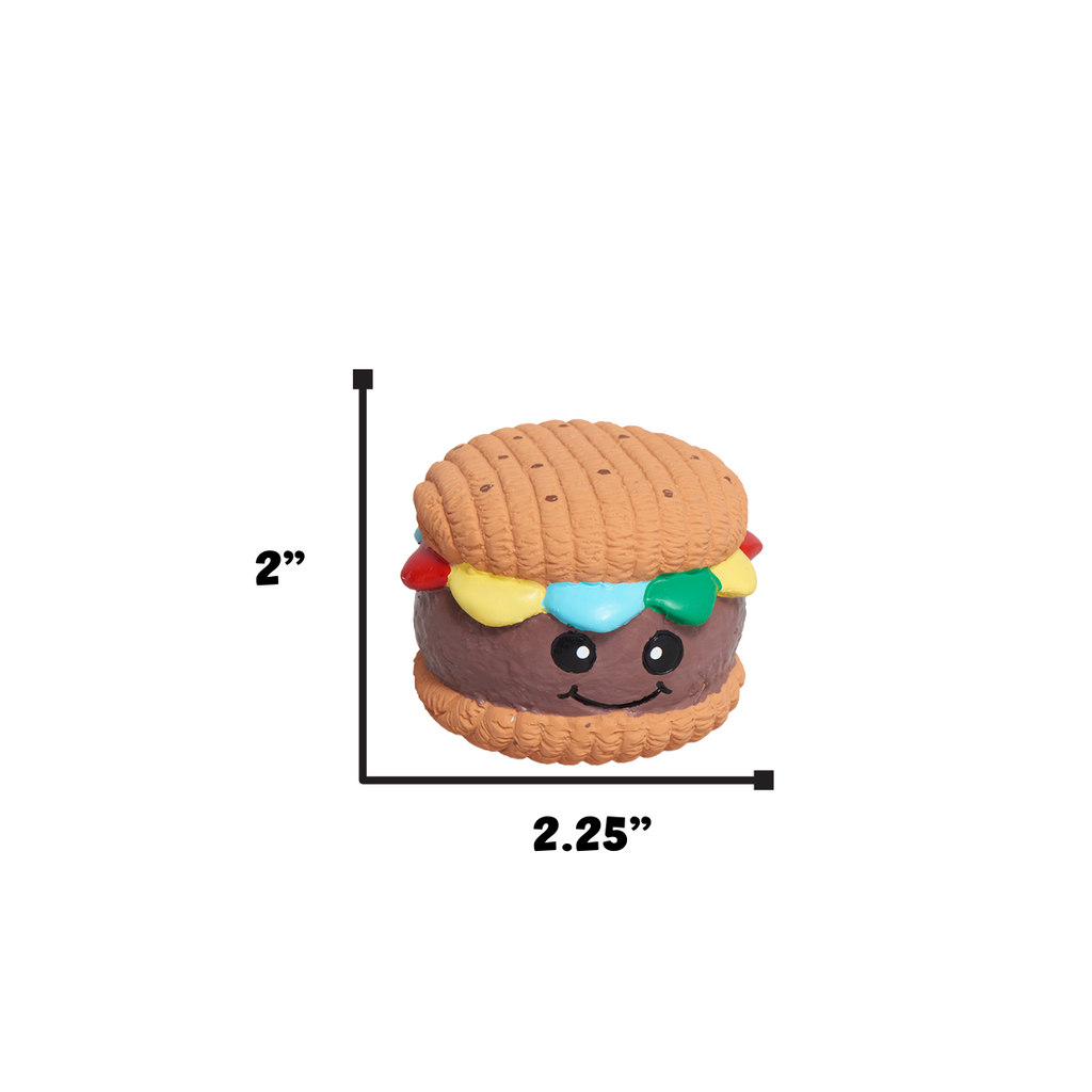 Big Buns Foodies Hamburger Ruff-Tex® Latex Ball Dog Toy by HuggleHounds