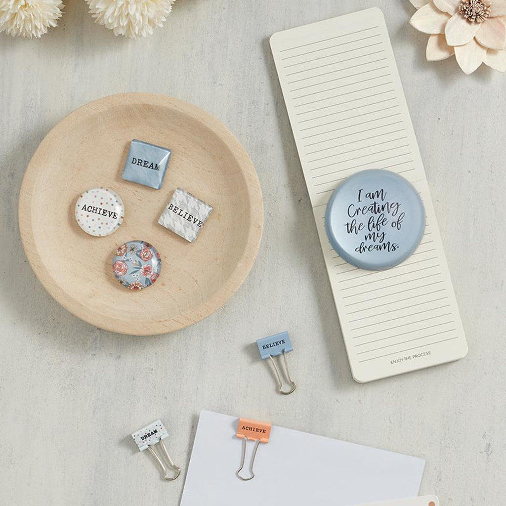I Am Creating The Life Of My Dreams Glass Dome Paper Weight | Paper Document Holder by The Bullish Store