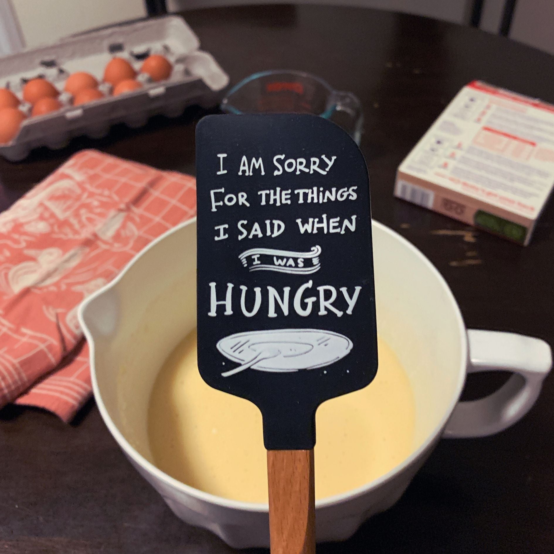 I Am Sorry For The Things I Said When I Was Hungry Spatula With A Wooden Handle by The Bullish Store