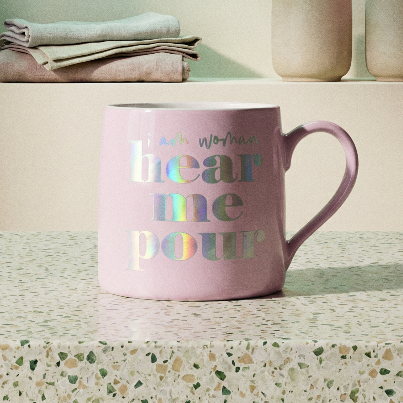 I Am Woman Hear Me Pour Jumbo Coffee Mug | Ceramic | 20 oz. by The Bullish Store