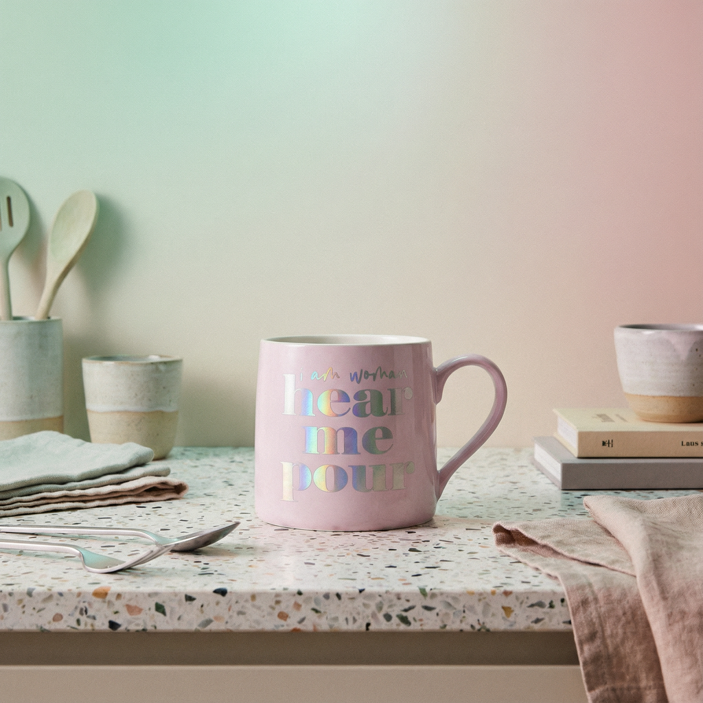 I Am Woman Hear Me Pour Jumbo Coffee Mug | Ceramic | 20 oz. by The Bullish Store