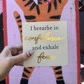 I Breathe In Confidence And Exhale Fear Inspo Block Sign | Metallic Copper Details by The Bullish Store