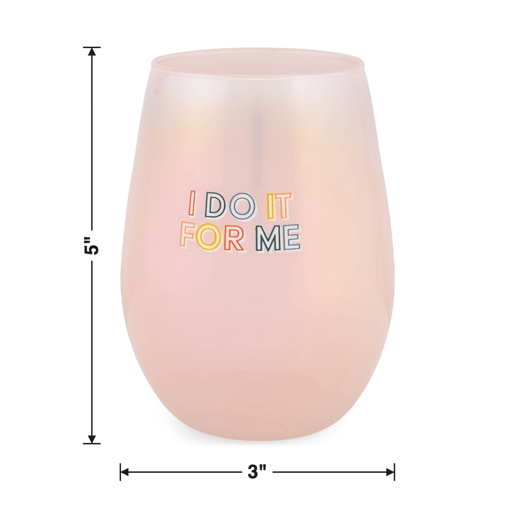 I Do It For Me Stemless Wine Glass in Purple | 20 Oz. by The Bullish Store