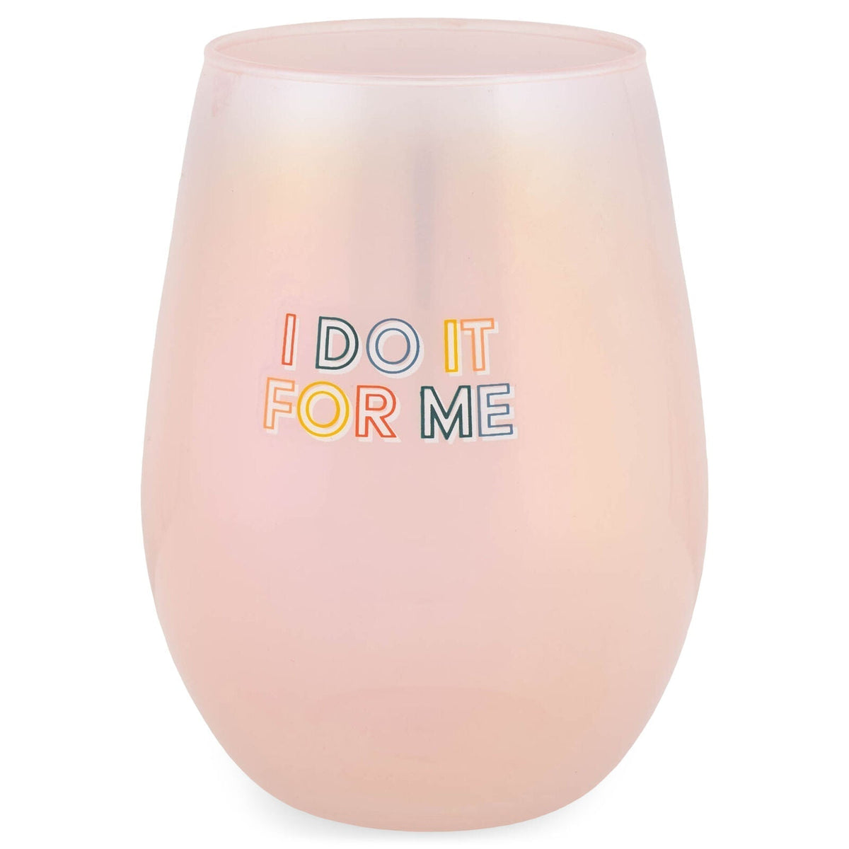 I Do It For Me Stemless Wine Glass in Purple | 20 Oz. by The Bullish Store
