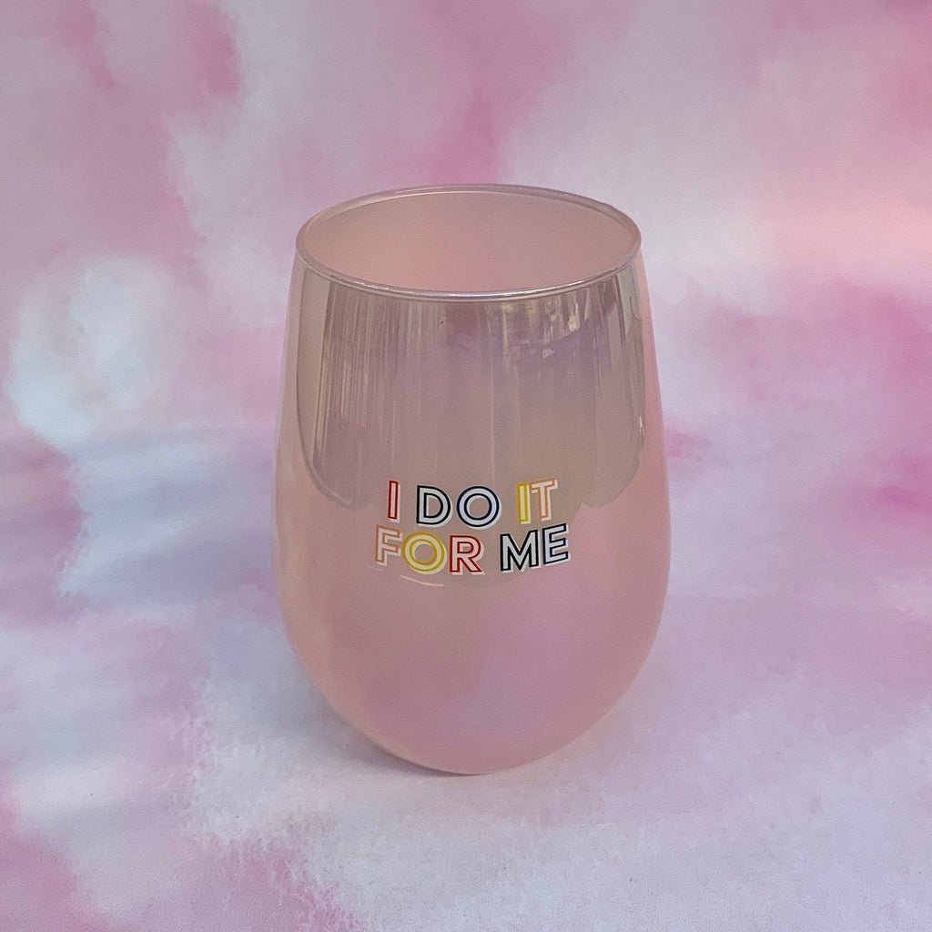 I Do It For Me Stemless Wine Glass in Purple | 20 Oz. by The Bullish Store