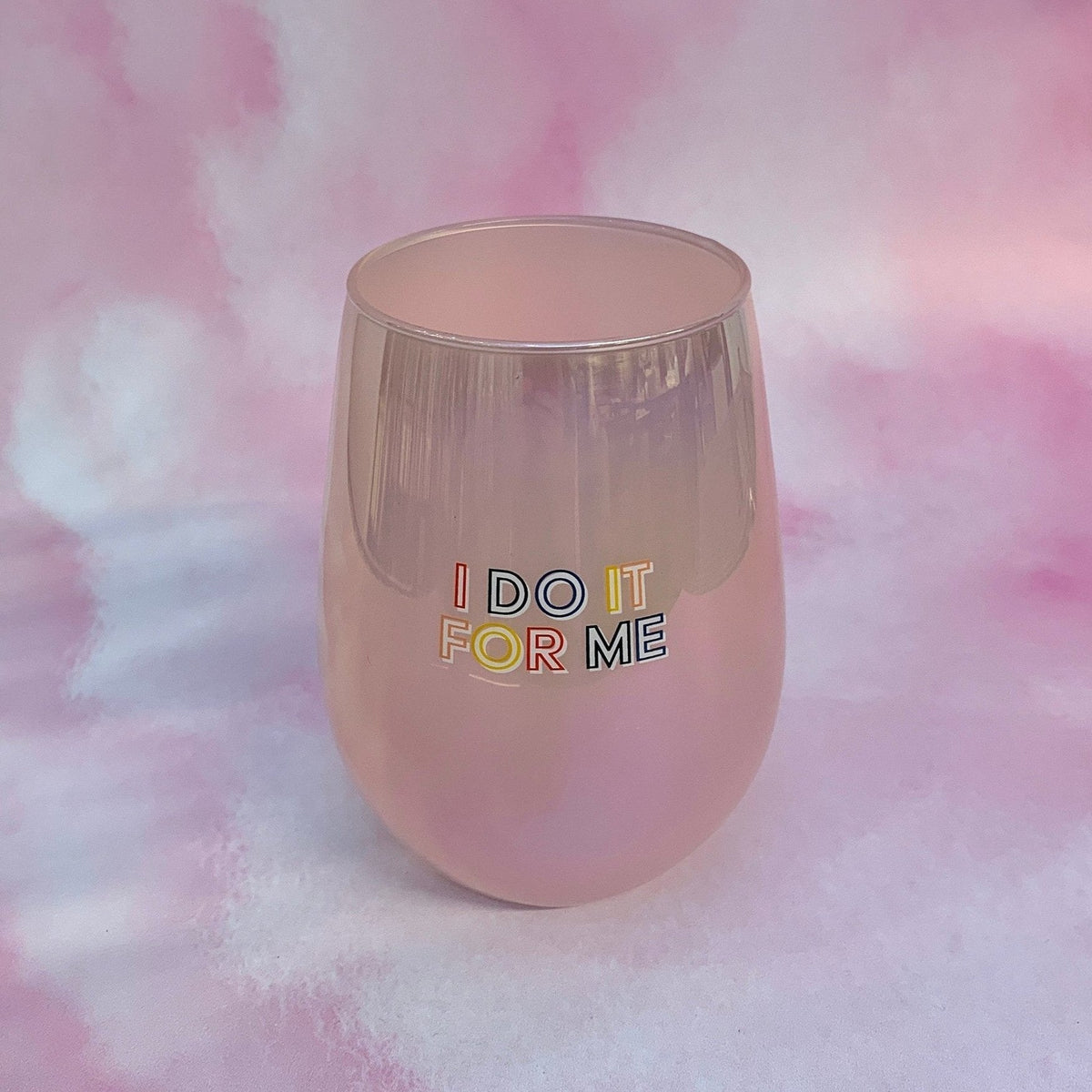 I Do It For Me Stemless Wine Glass in Purple | 20 Oz. by The Bullish Store
