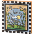 I Love Us Wooden Box Sign | Daisy Flowers Woodburned Designs Display | 8.50" x 9.25" by The Bullish Store