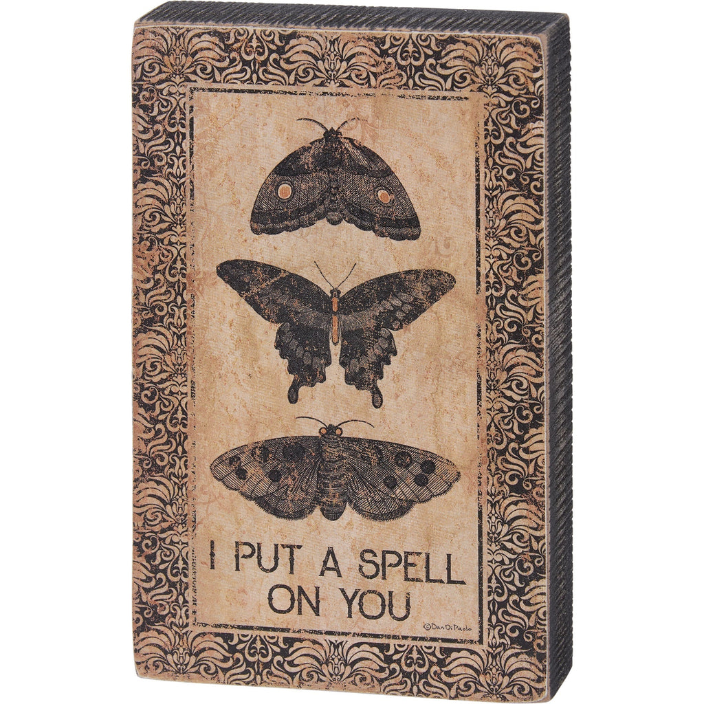 I Put A Spell On You Wooden Block Sign | 4" x 5.5" by The Bullish Store