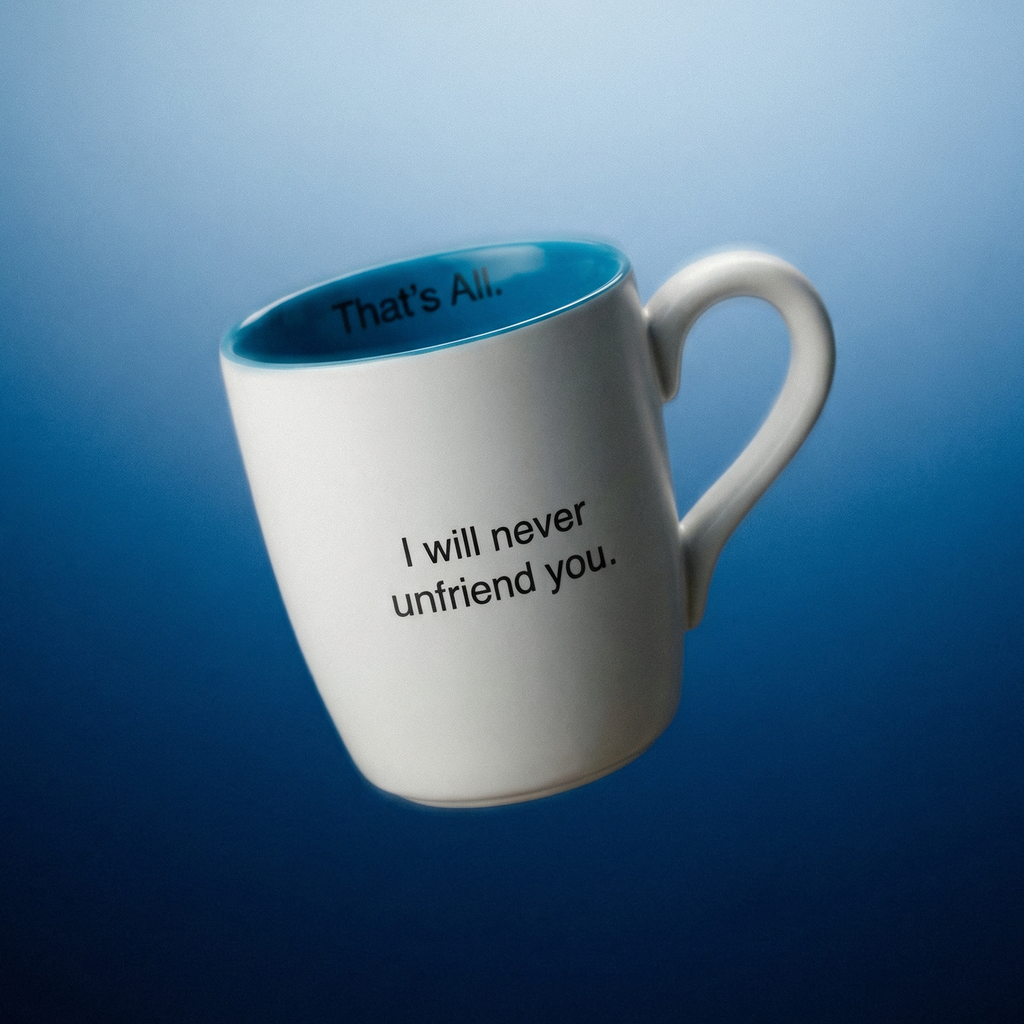 I Will Never Unfriend You Ceramic Coffee Mug | 16 oz. by The Bullish Store